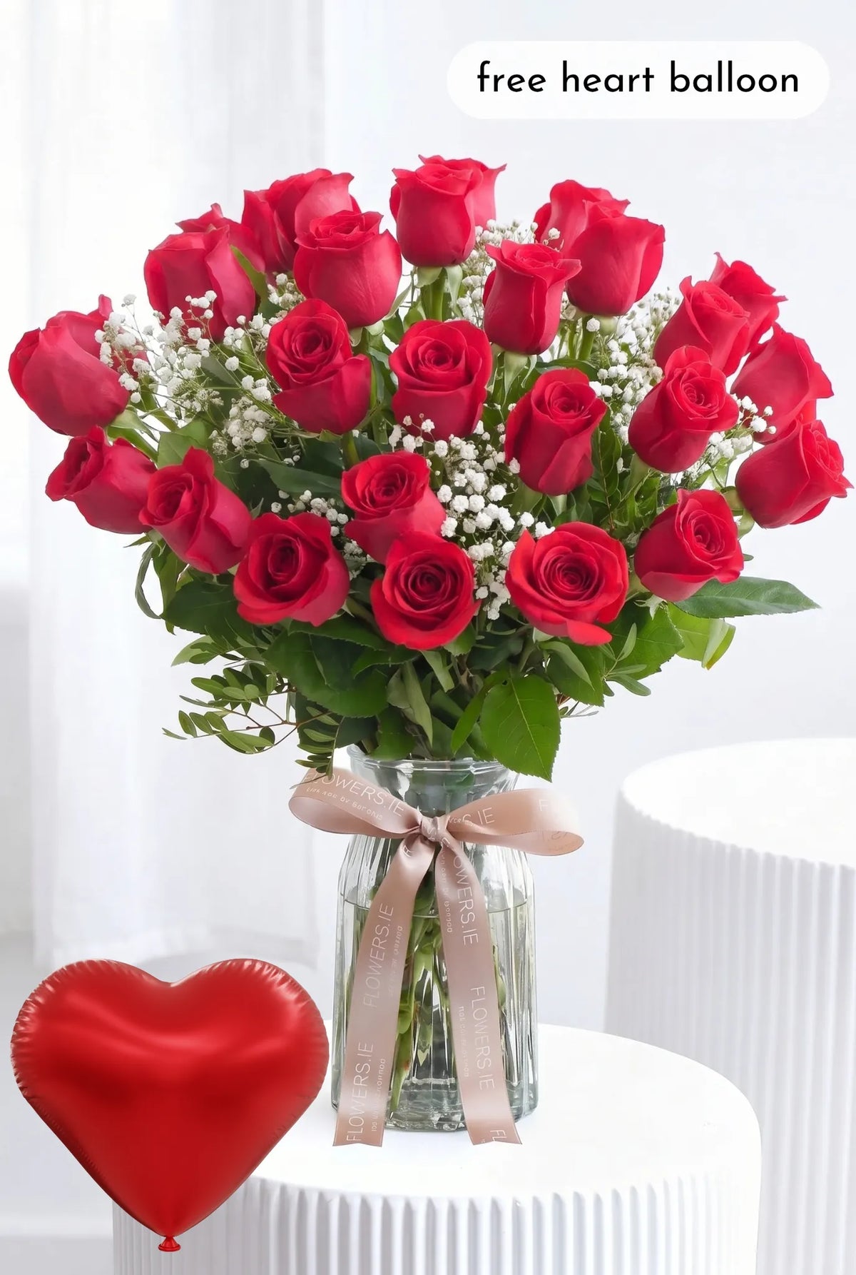 Long Stem Red Roses in a Vase