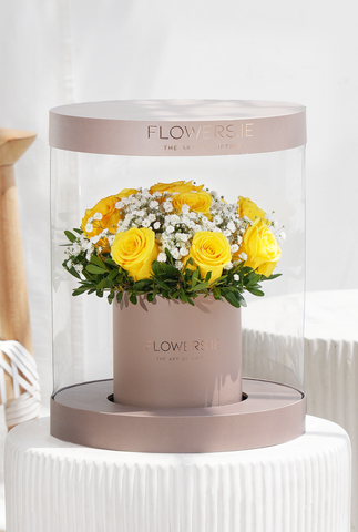 Easter Premium Yellow Rose - Hatbox