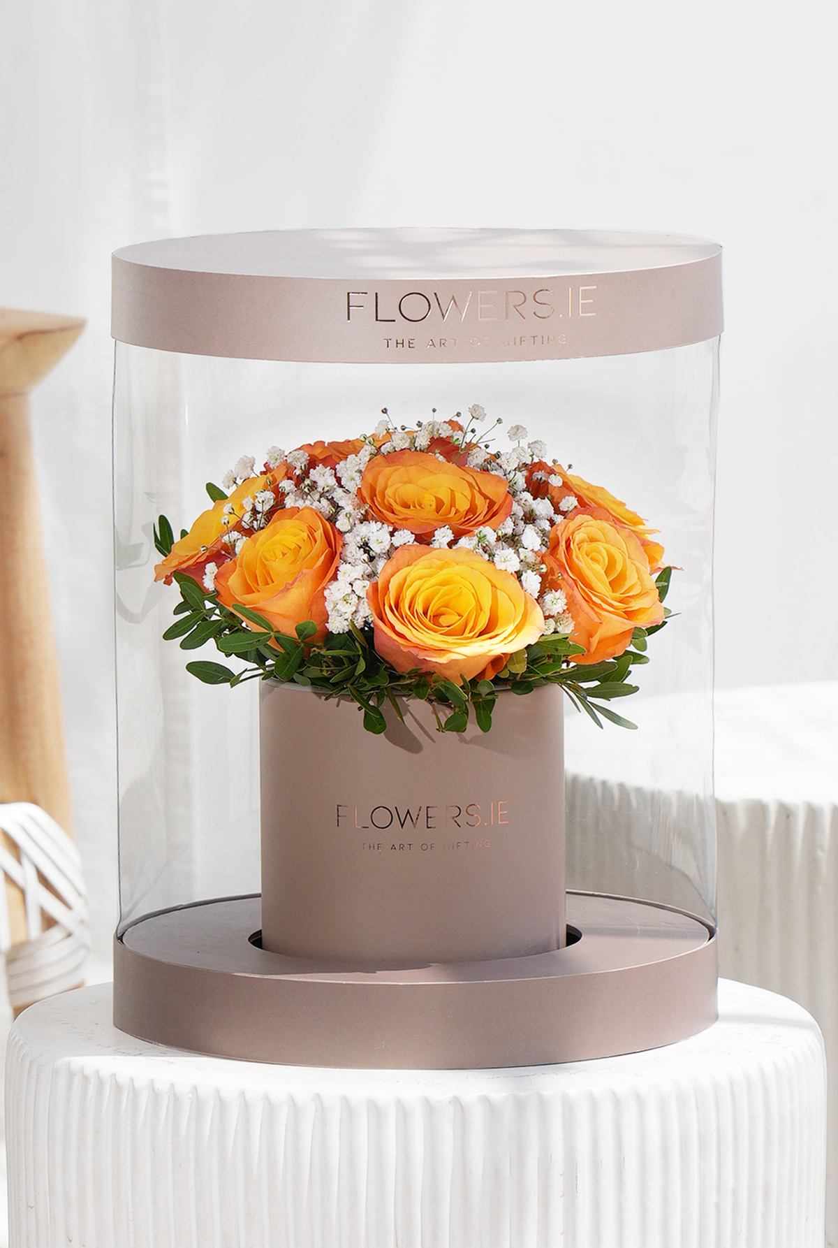 Premium Orange Rose - Hatbox