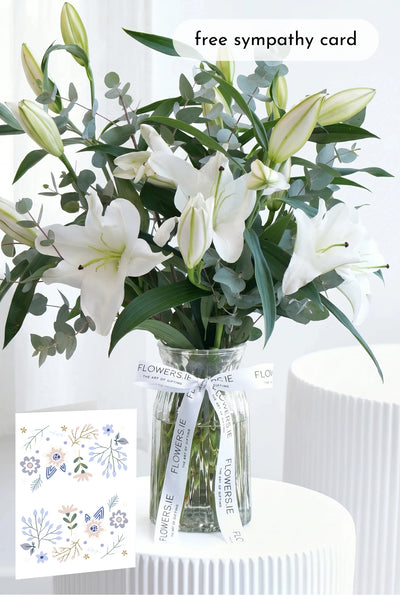 Sympathy White Scented Lily - Vase