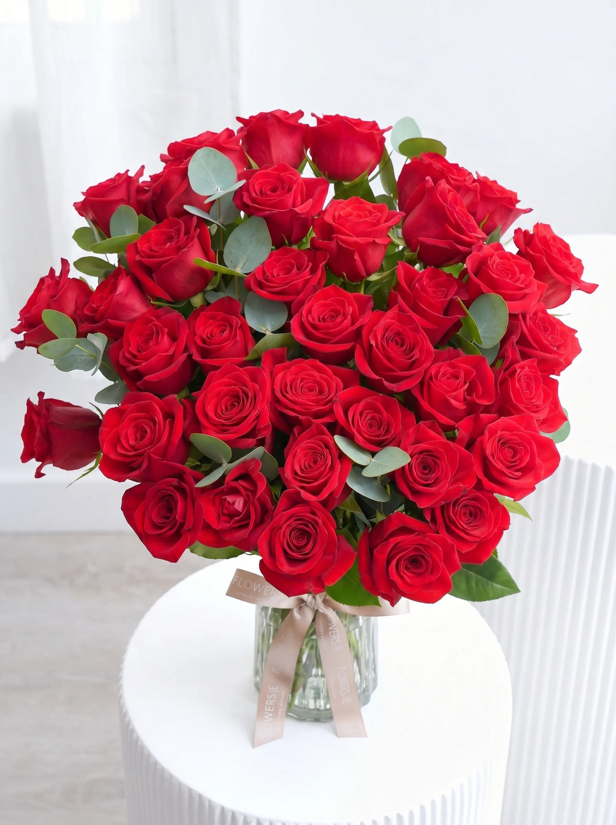 36 Long Stem Red Roses - Vase