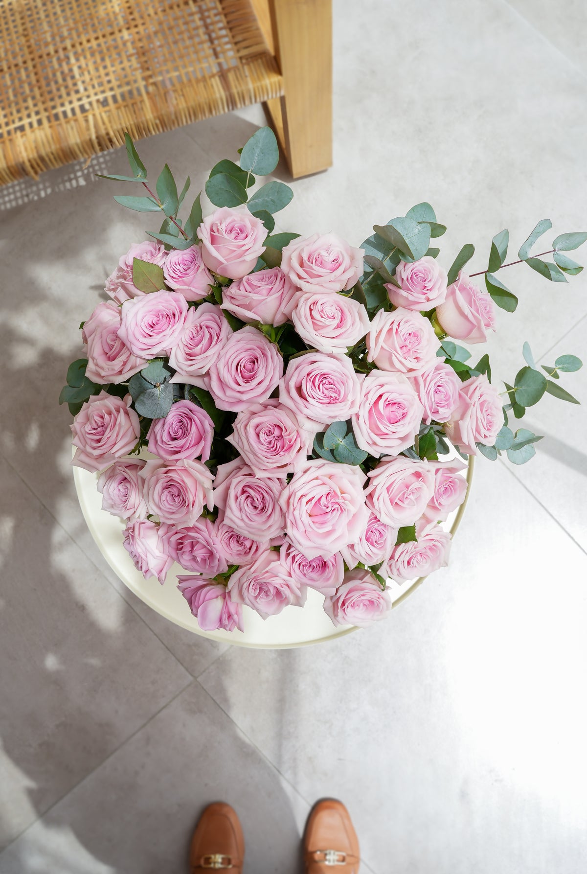 36 Long Stem Pink Roses - Vase
